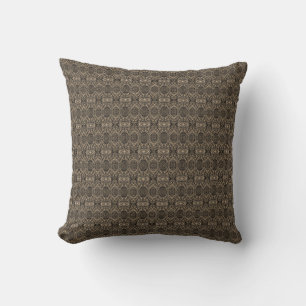 Coussin Art acrylique abstrait Brun Rossignol