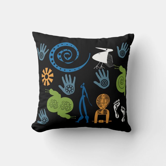 Coussin Art africain abstrait moderne contemporain (Recto)