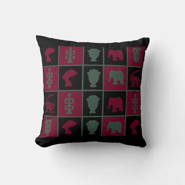 Coussin Art africain abstrait moderne contemporain (Recto)