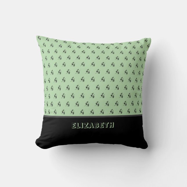 Coussin Art africain, Danse Festival, Vert (Recto)