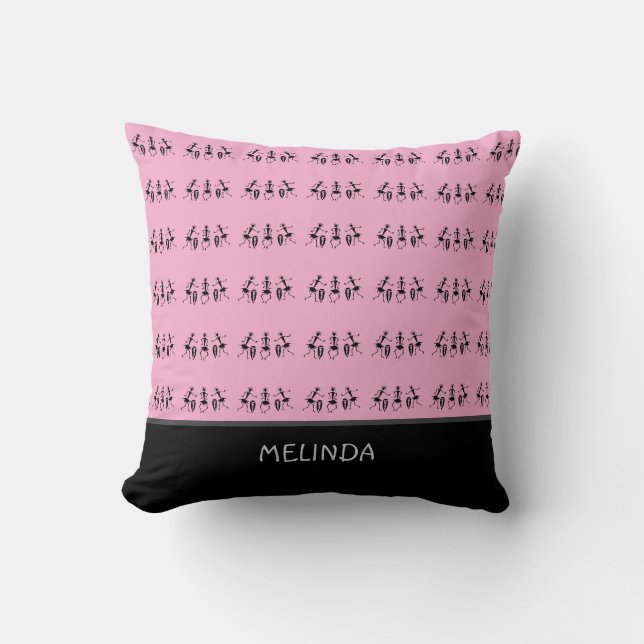 Coussin Art Africain, Danse Inspirante, Rose mignon (Recto)