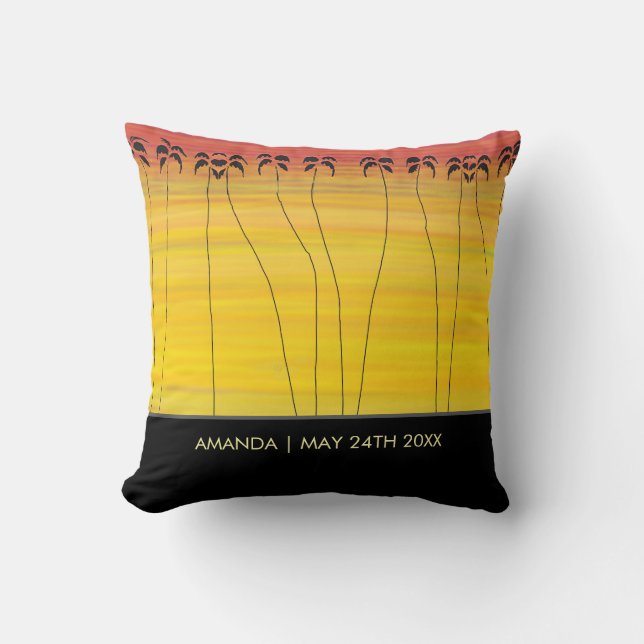 Coussin Art africain, soleil tropical (Recto)