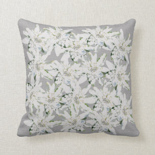 Coussin Art alpin suisse de photo de fleurs d'edelweiss