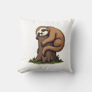 Coussin Art Animal Mignon Forêt de Tronc Vieil Écureuil En