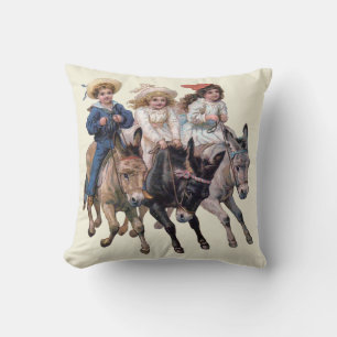 Coussin Art antique de cheval de poney pour enfants