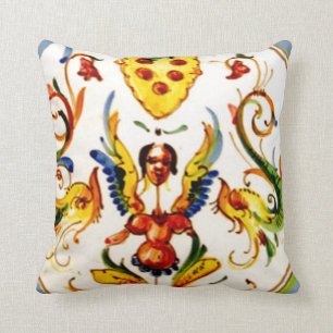 Coussin Art antique vintage de poterie de majolique