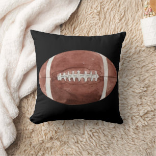 Coussin Art aquarelle de football américain vintage