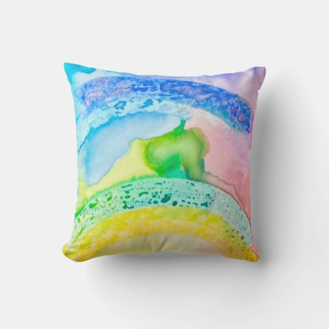 Coussin Art aquarelle/ Motif/ Impression/Oreiller/Chambre  (Recto)