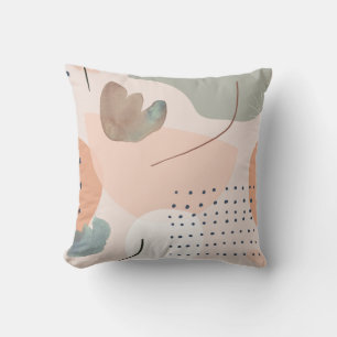 Coussin Art aux tons abstraits pêche et terreux