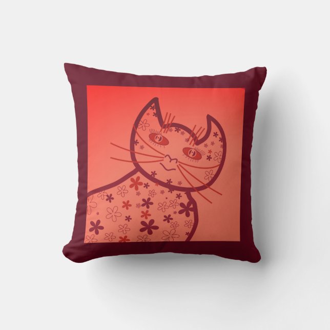Coussin Art, Belle Clipart de chat (Recto)