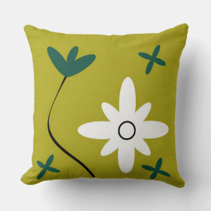 Coussin Art botanique abstrait de fleur de marguerite mini
