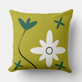 Coussin Art botanique abstrait de fleur de marguerite mini