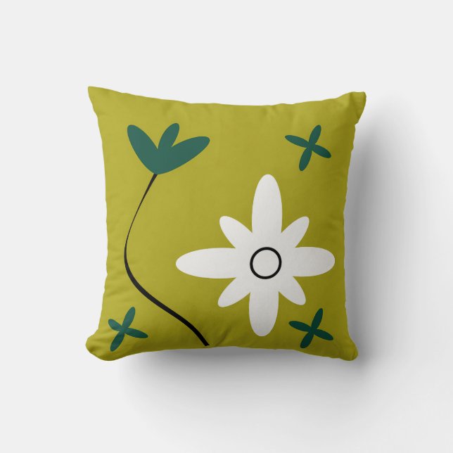 Coussin Art botanique abstrait de fleur de marguerite mini (Recto)