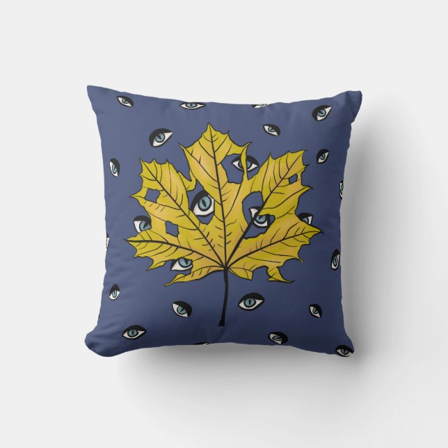 Coussin Art botanique Déplaisant de feuille d'horreur (Recto)