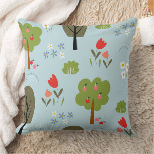 Coussin Art botanique fantaisiste sans couture