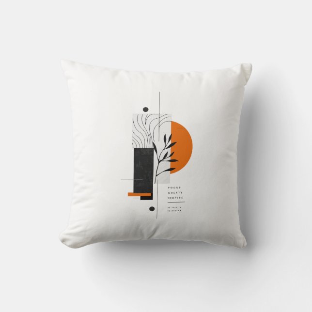 Coussin Art botanique géométrique abstrait moderne pour le (Recto)