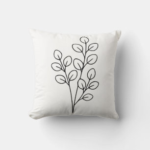 Coussin Art botanique minimaliste Eucalyptus