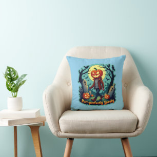 Coussin Art Citrouille éffrayant : Parfait pour la décorat
