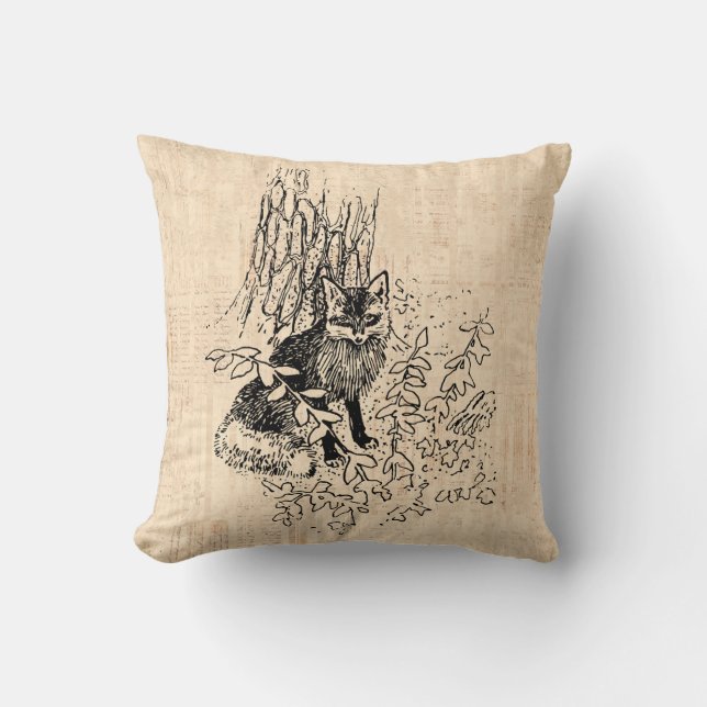 Coussin Art classique illustré Forest Fox (Recto)