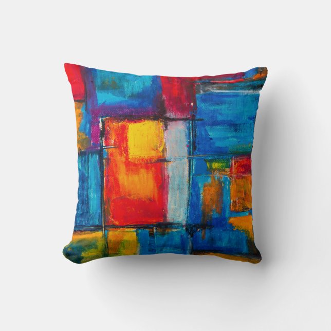 Coussin Art coloré Peinture Abstraite à l'huile (Recto)