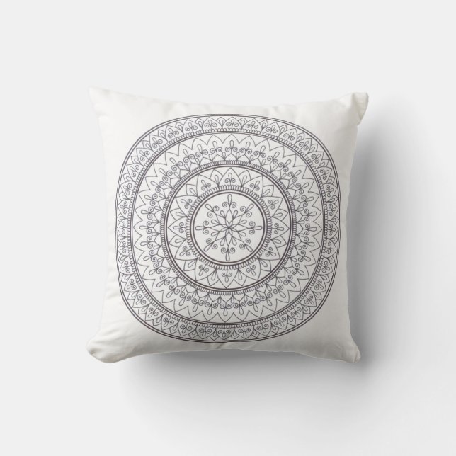 Coussin Art complexe tiré par la main de mandala pour (Recto)