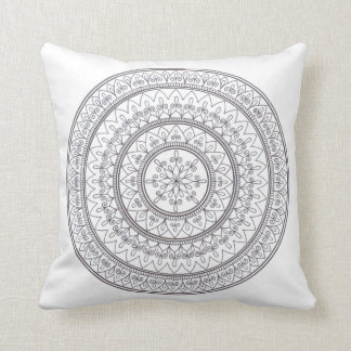 Coussin Art complexe tiré par la main de mandala pour