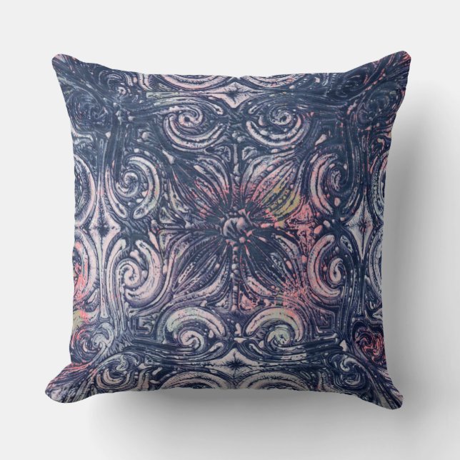 Coussin art contemporain conception géométrique lancer ore (Recto)