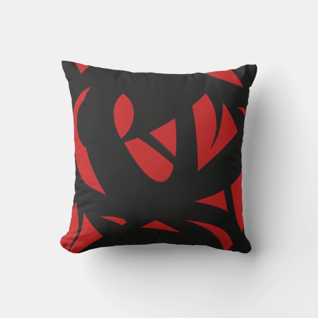 Coussin Art contemporain rouge / noir (Recto)