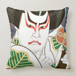 Coussin Art d'acteur de Kabuki de Japonais par le 名取春仙 de