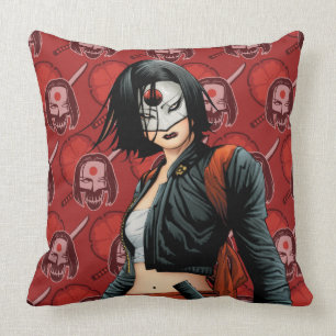 Coussin Art de bande dessinée du peloton   Katana de