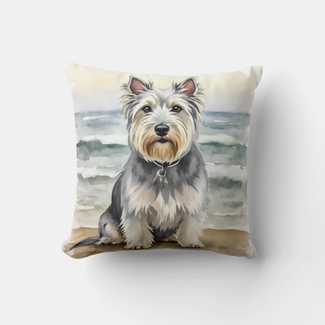 Coussin Art de bande stratifiée aquarelle Terrier Skye (Recto)