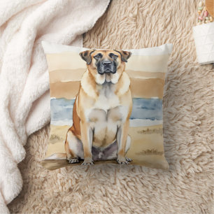 Coussin Art de berger anatolien aquarelle ton désert