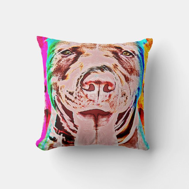 Coussin Art de bruit de pitbull (Recto)