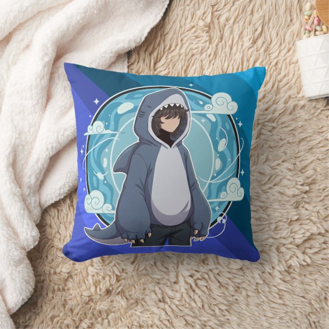 Coussin Art de café en costume de requin (Couverture)