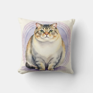 Coussin Art de cercle ondulé aquarelle Scottish Fold