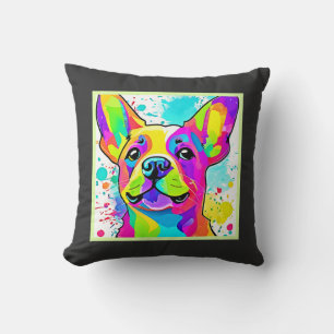 Coussin Art de chiot bouledogue français vibrant