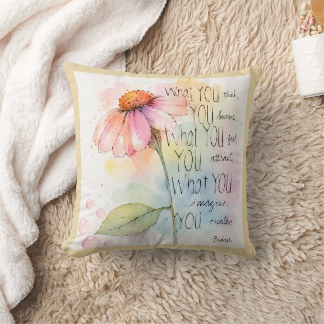 Coussin Art de citation de fleurs sauvages aquarelle inspi (Couverture)