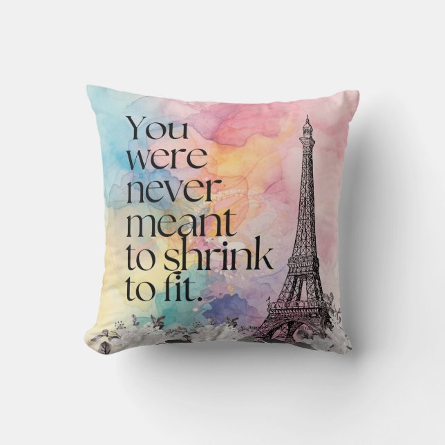 Coussin Art de citation de tour Eiffel de Paris à l'aquare (Recto)