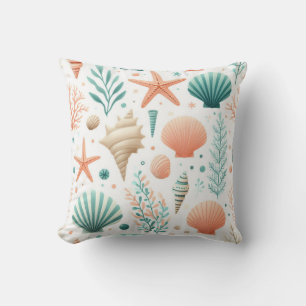 Coussin Art de coquillages côtiers