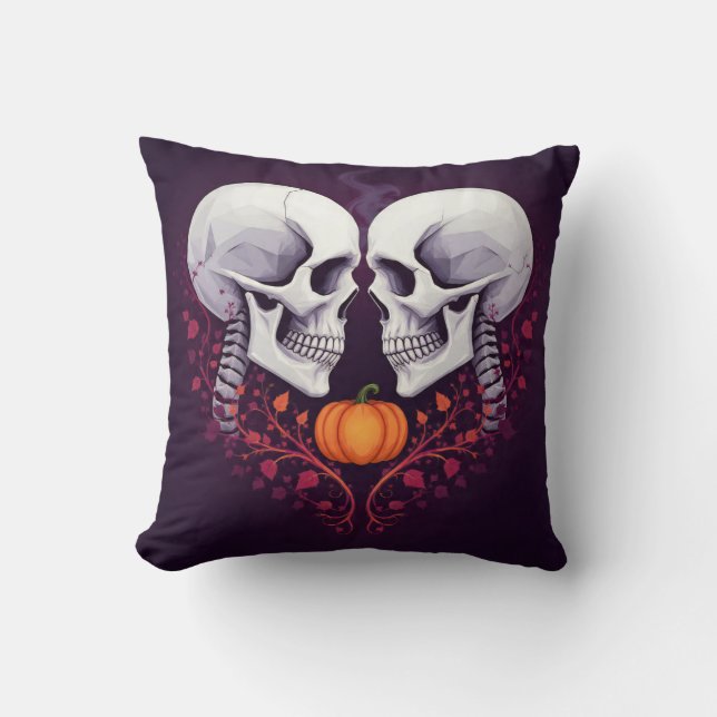 Coussin Art de crâne de romance gothique  (Recto)