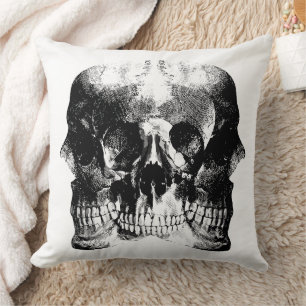 Coussin Art de crâne gothique sombre