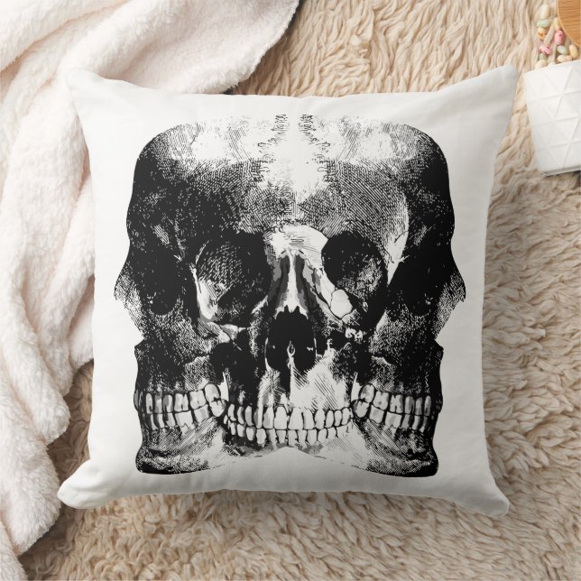 Coussin Art de crâne gothique sombre (Couverture)