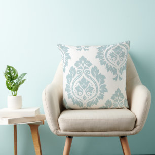 Coussin Art de Damas décoratif I Bleu oeuf de canard sur f