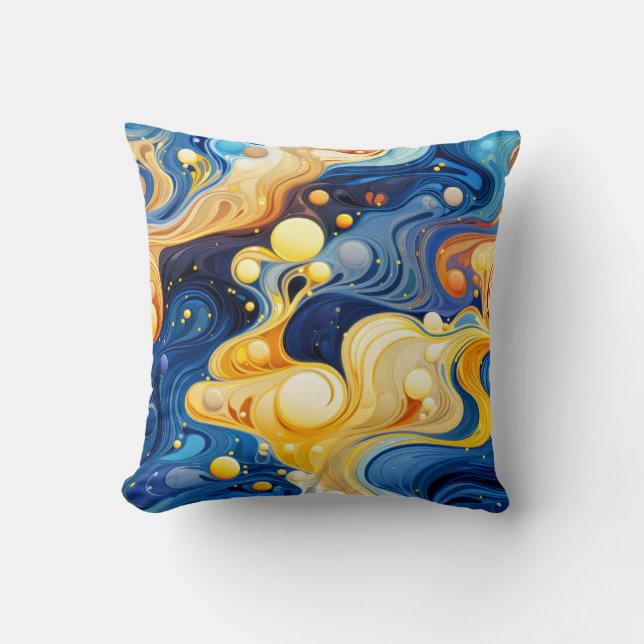 Coussin Art de design ondulé vibrant (Recto)
