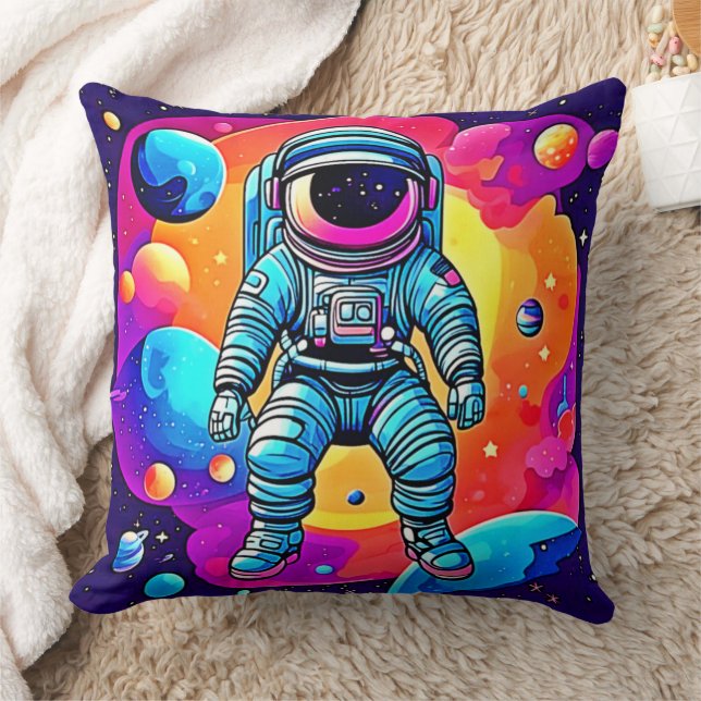 Coussin Art de dessin animé spatial vibrant : Rêves d'astr (Couverture)