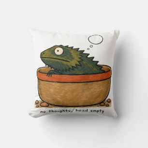 Coussin Art de dragon barbu sans pensées tête vide