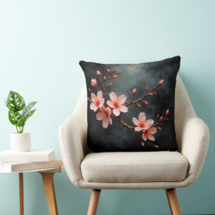 Coussin Art de fleur de pêcher vietnamienne