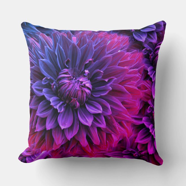 Coussin Art de fleur fractale vibrante (Recto)