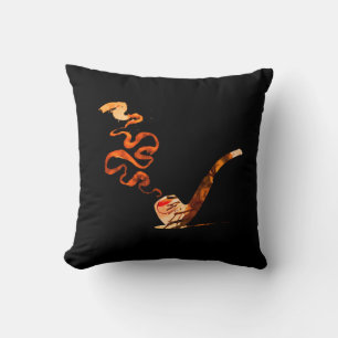 Coussin Art de fumer la pipe (Chaud : Noir + Blanc)