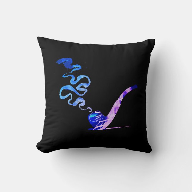 Coussin Art de fumer la pipe (Miami: Black + White) (Recto)
